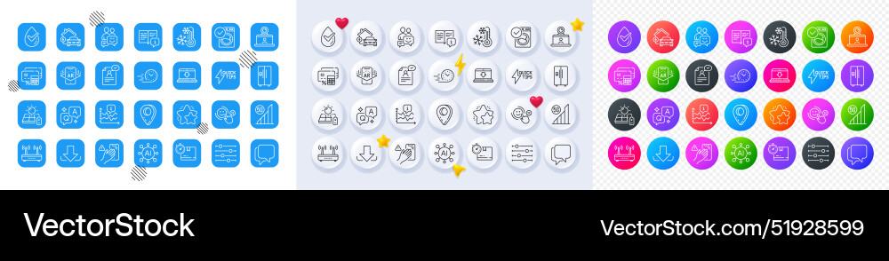 Filter chart and communication line icons Filter chart and communication line icons vector image