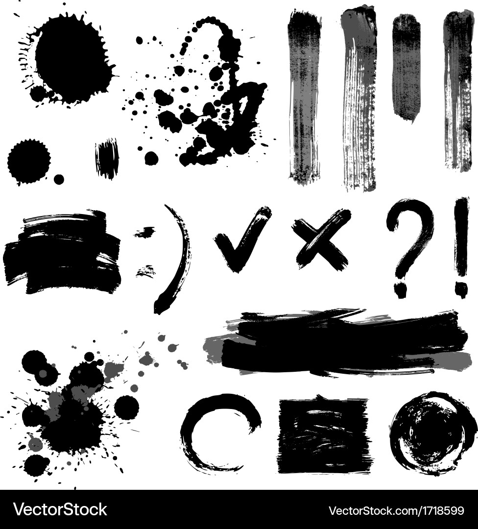 Grayscale Splatter and Blot Patterns vector image