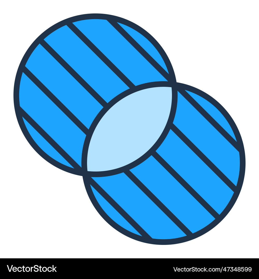 Intersecting circles mathematics concept colored Intersecting circles mathematics concept colored Vector Image