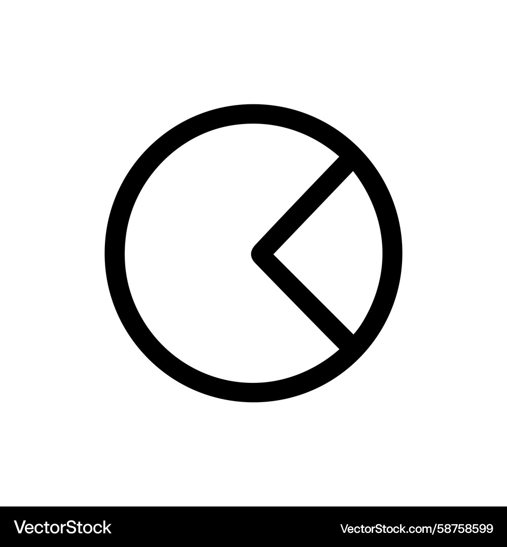Line Chart Circle Segment Icon Vector Image