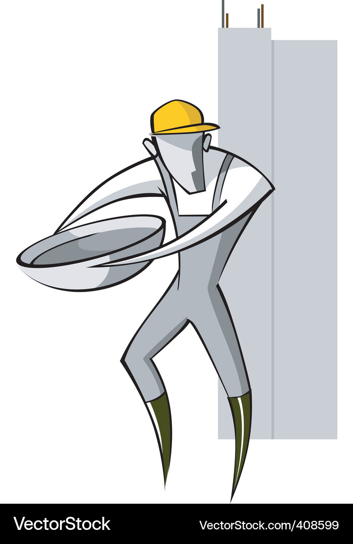 Man working in the site Vector Image