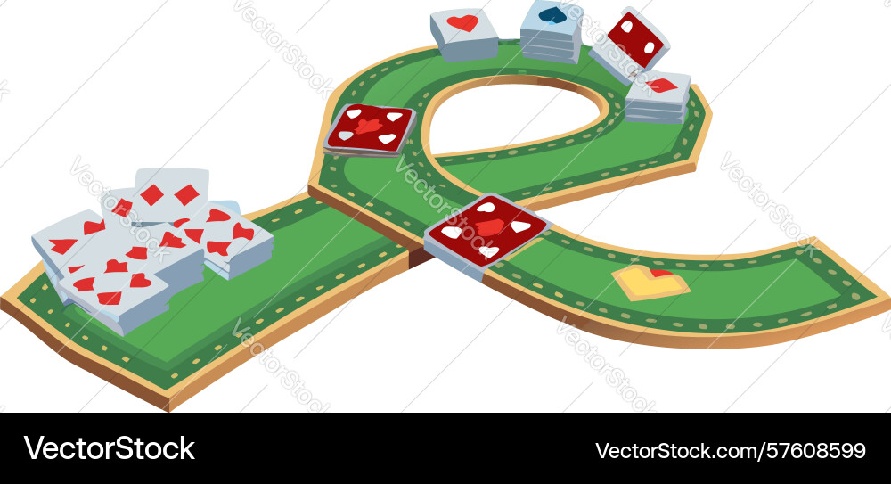 Maze-like game path with e shape design vector image