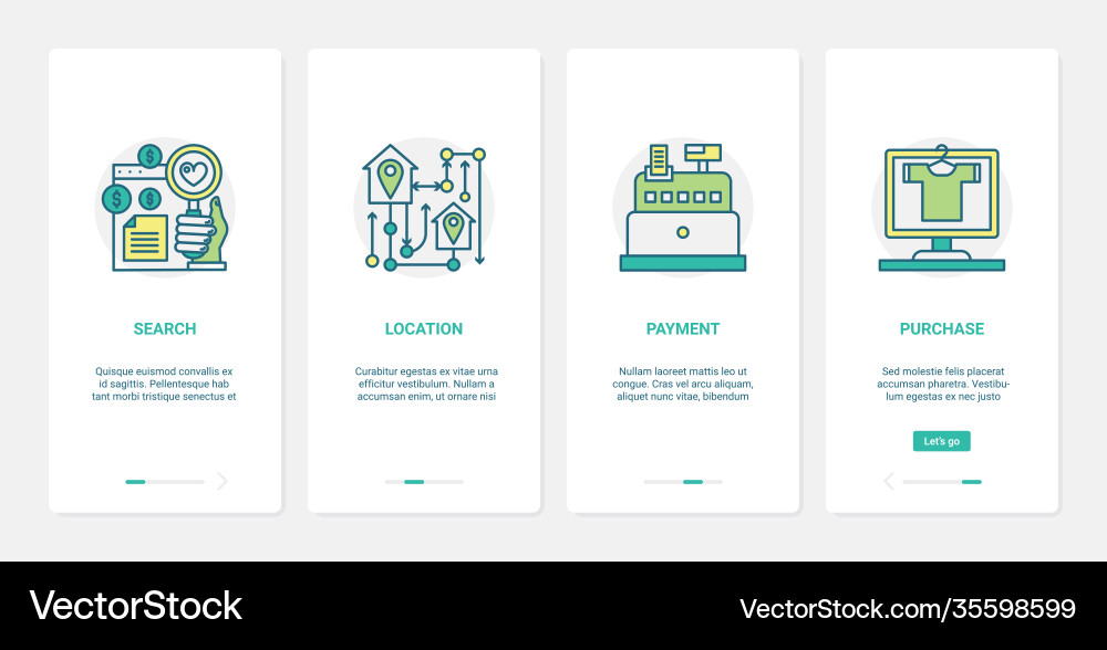 Online commerce ordering and payment ux ui Online commerce ordering and payment ux ui vector image