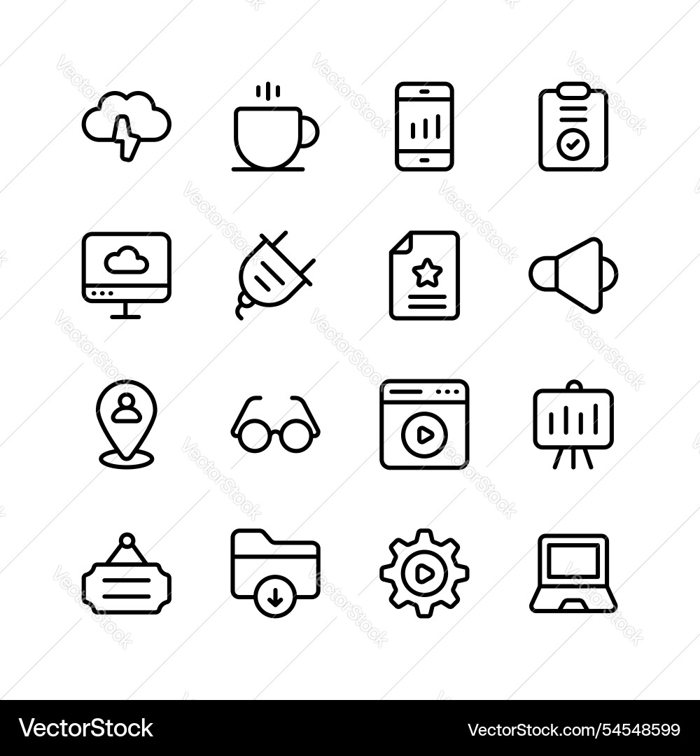 Pack of web icons in modern design style user vector image