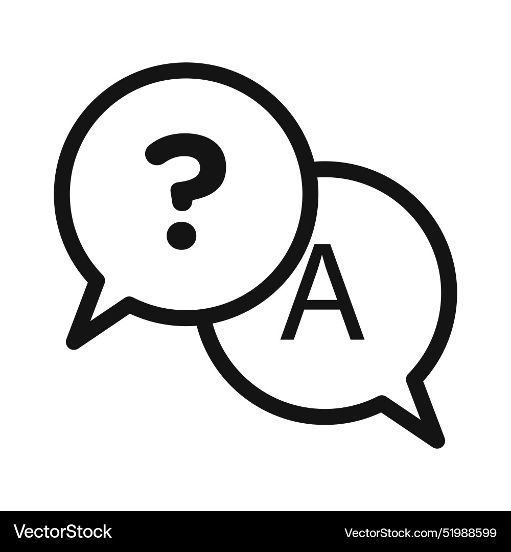 Questions and answers icon mark in filled style vector image
