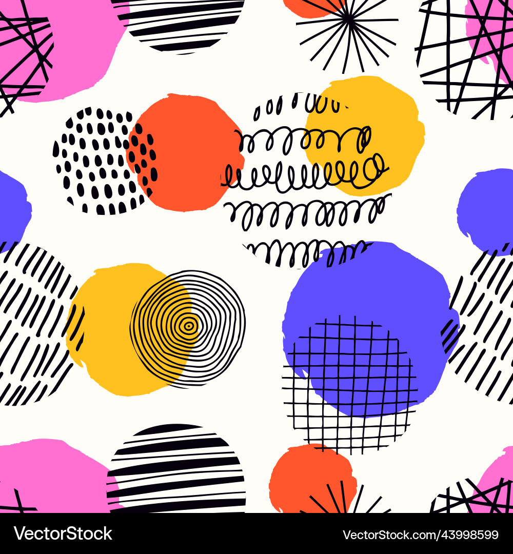 Seamless pattern with round textured elements Seamless pattern with round textured elements vector image