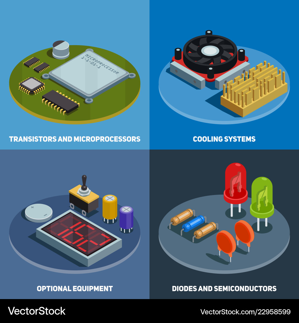Semiconductor 2x2 design concept Royalty Free Vector Image