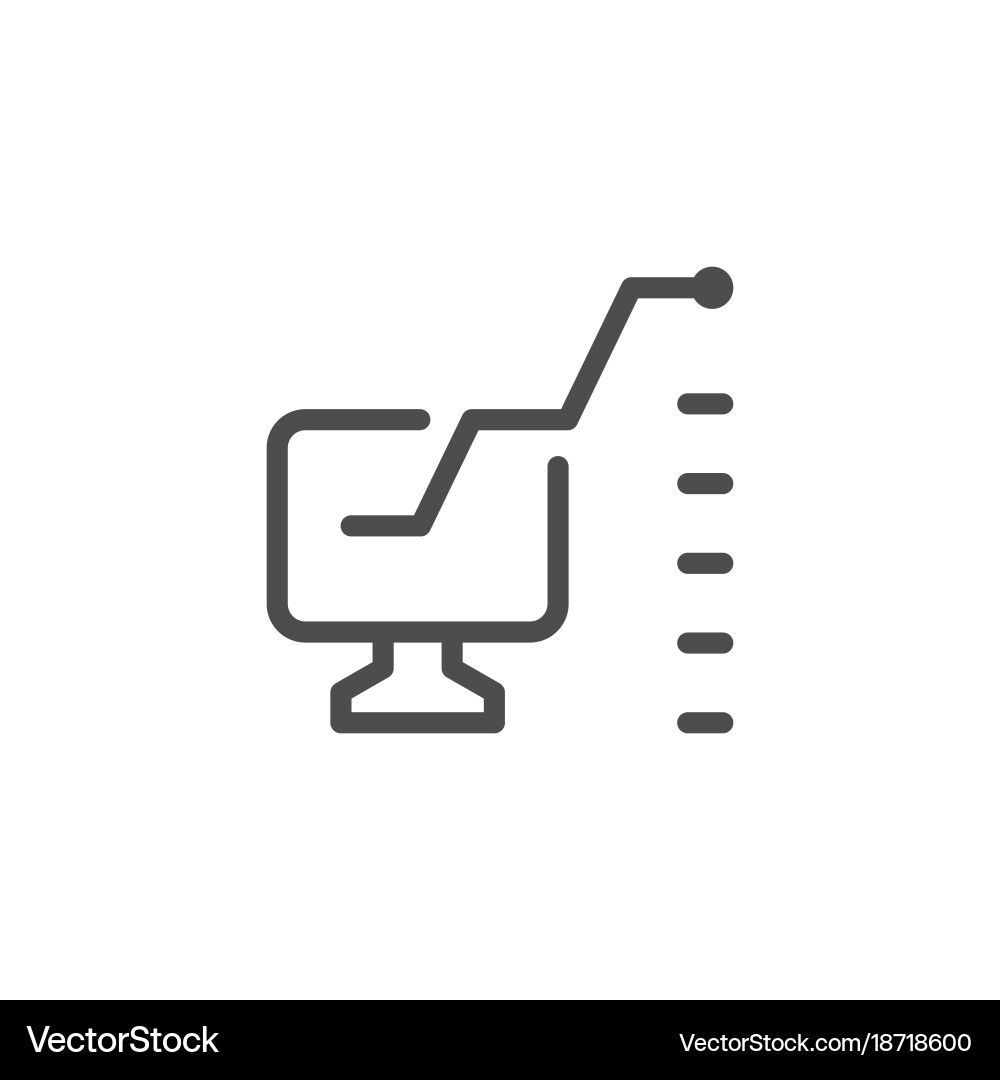 Computer analytics line icon vector image