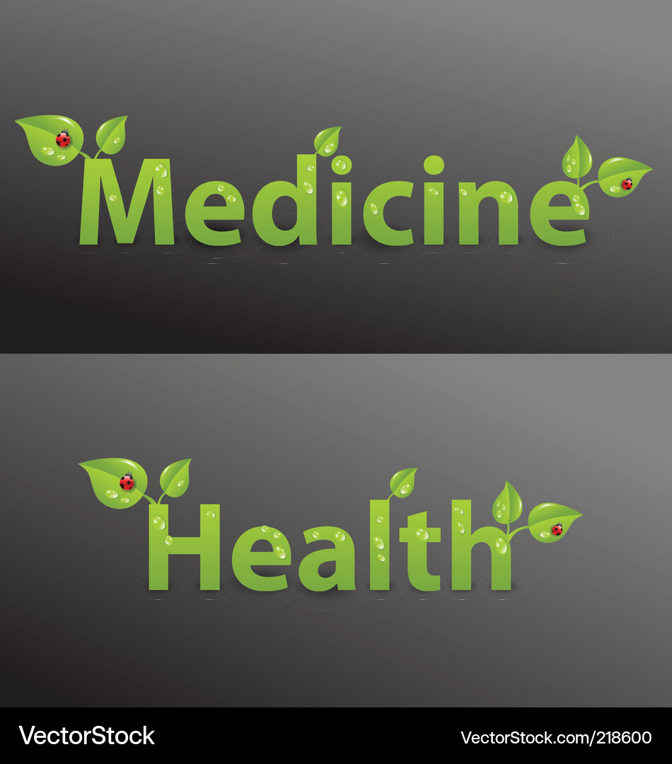 Floral Medicine Pill Text Vector Image
