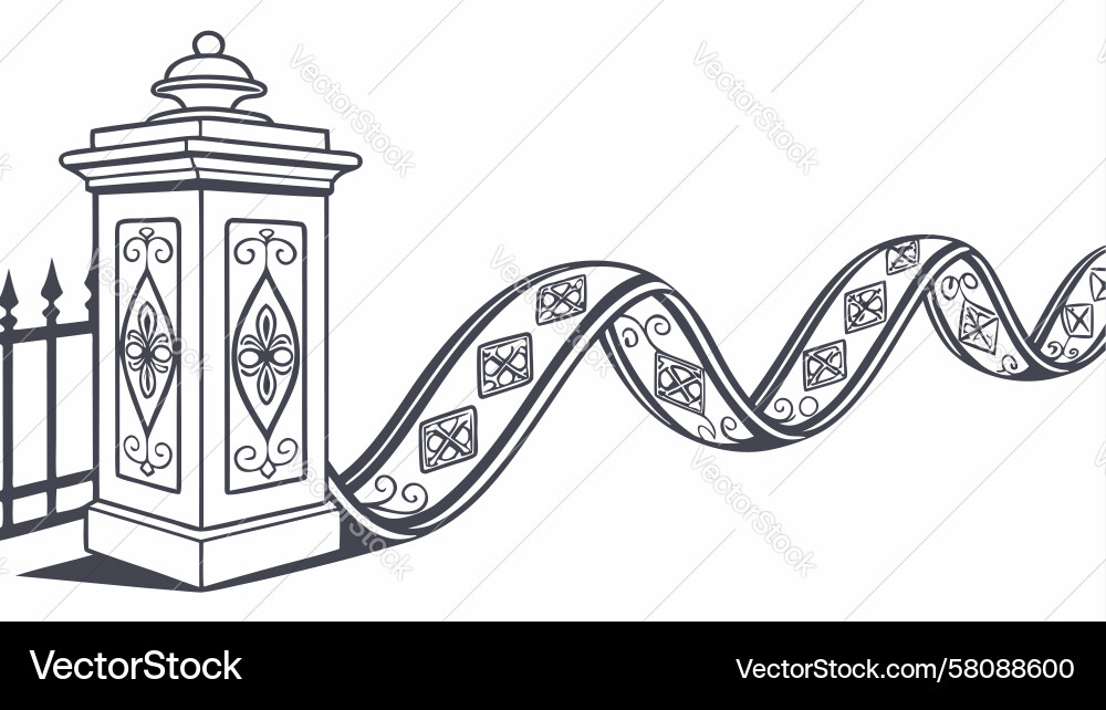 Flowing Ribbon Scroll Gate Vector Image