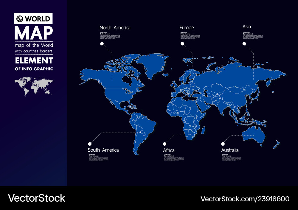 Grand world map graphic element Royalty Free Vector Image