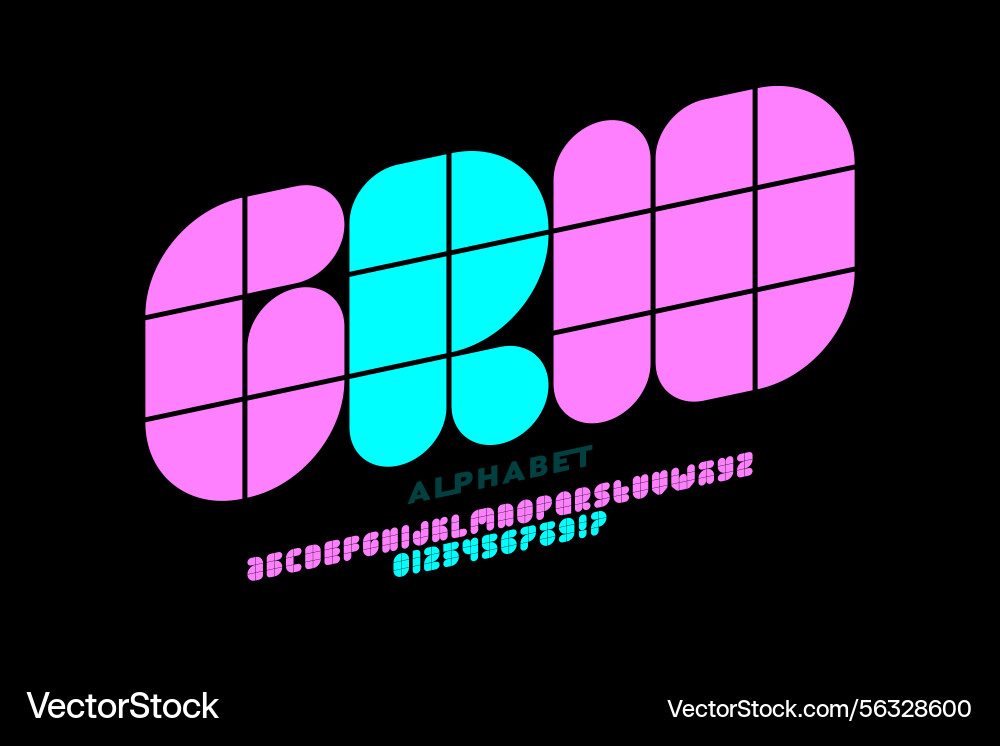 Grid lines style font alphabet letters Grid lines style font alphabet letters vector image