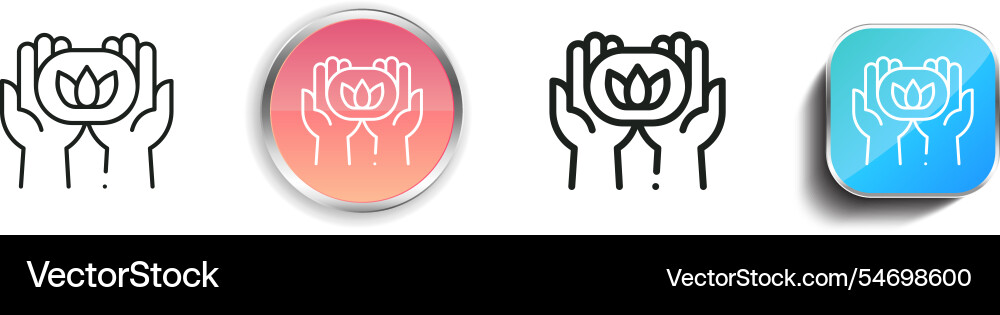 Hands icon thin linear regular and button style Hands icon thin linear regular and button style vector image