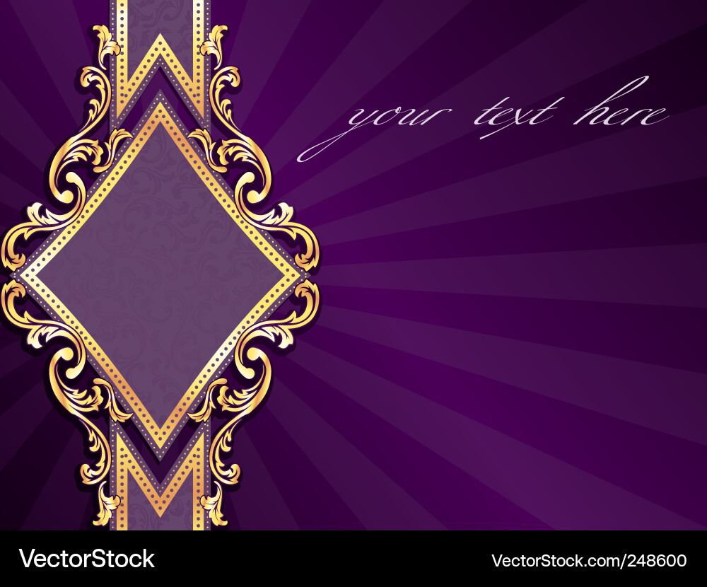 Horizontal label with gold rim Royalty Free Vector Image
