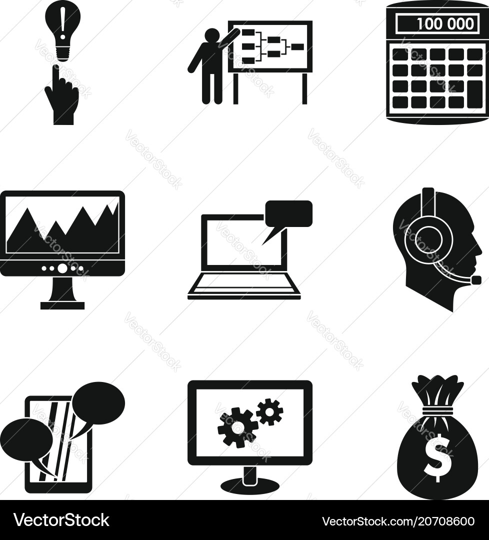 Mobile development icons set simple style Mobile development icons set simple style vector image