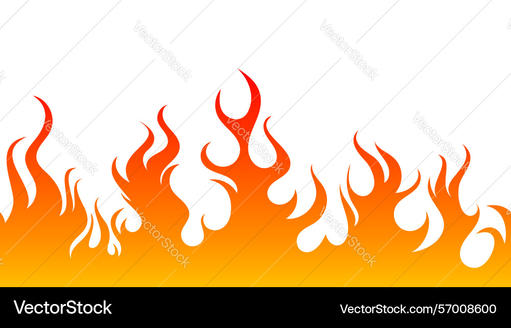 Seamless horizontal flame border pattern vector image