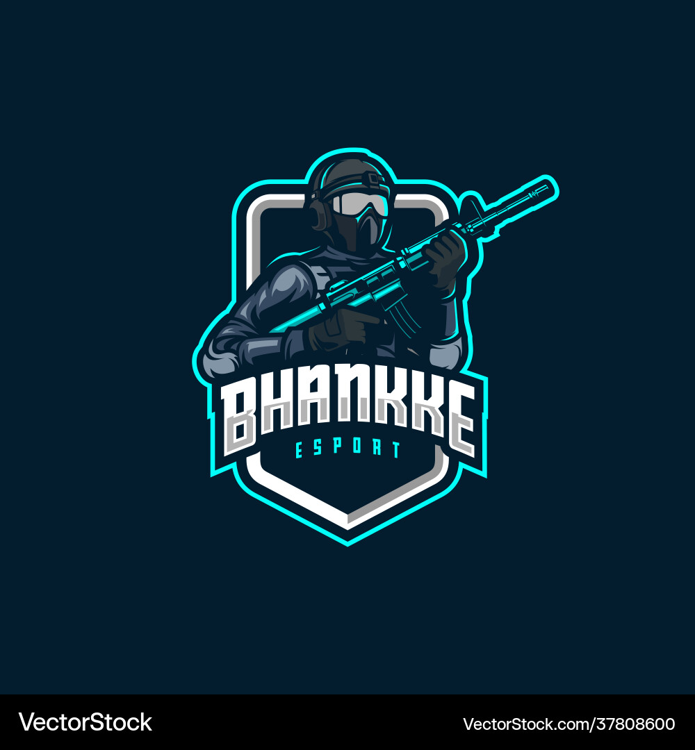 Soldier mascot esport logo Soldier mascot esport logo vector image