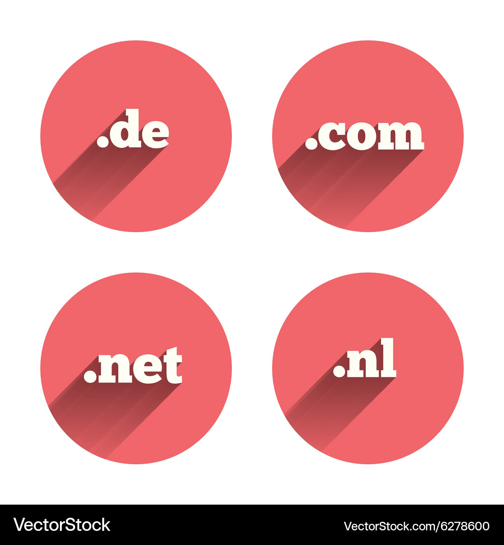 Top-level domains signs de com net and nl Vector Image