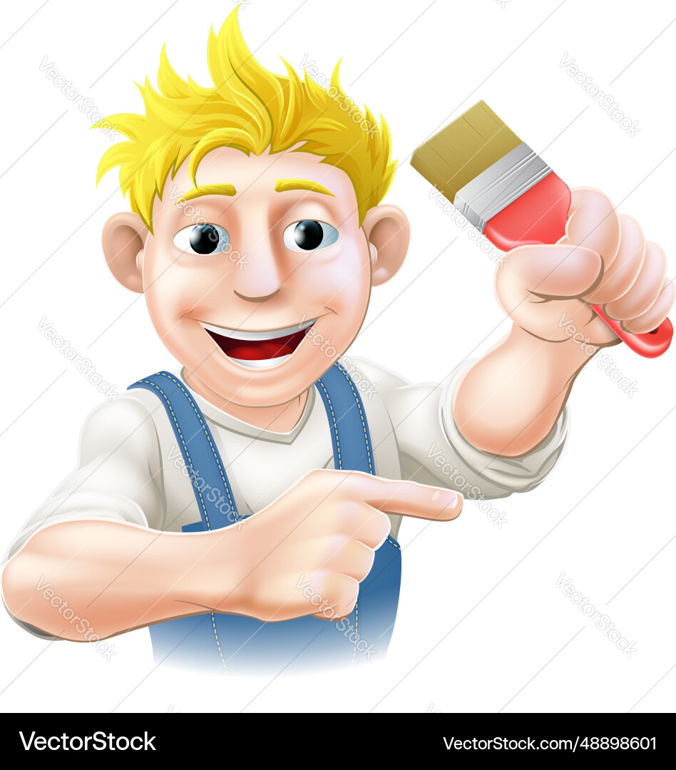 Cartoon Maler oder Dekorator Cartoon Maler oder Dekorator Vektorbild