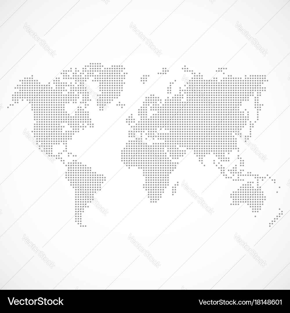 Dotted world map Royalty Free Vector Image - VectorStock