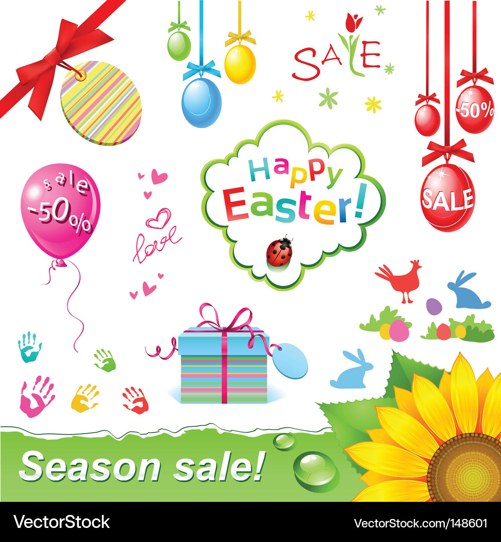 Easter Celebration Elements Vector Image