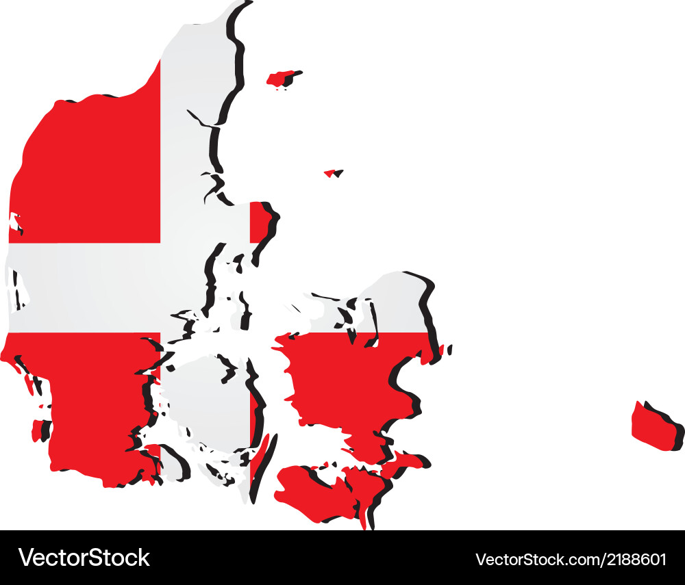 High detailed map - denmark Vector Image