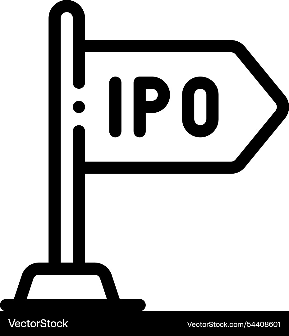 Ipo icon thin linear style design isolated Ipo icon thin linear style design isolated vector image