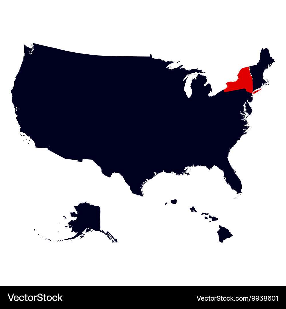 New York State Map vector image