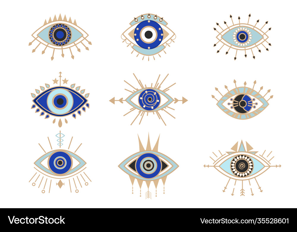 Occult Augen Symbole setzen esoterische Zeichen Occult Augen Symbole setzen esoterische Zeichen vektorbild