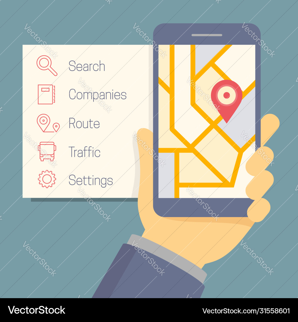 Online find or location a point on map Online find or location a point on map vector image