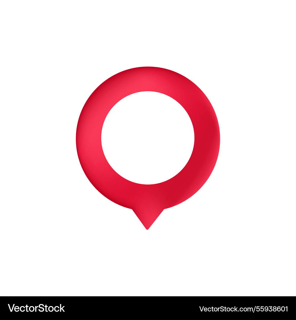 Red location pin icon with circular shape Vector Image
