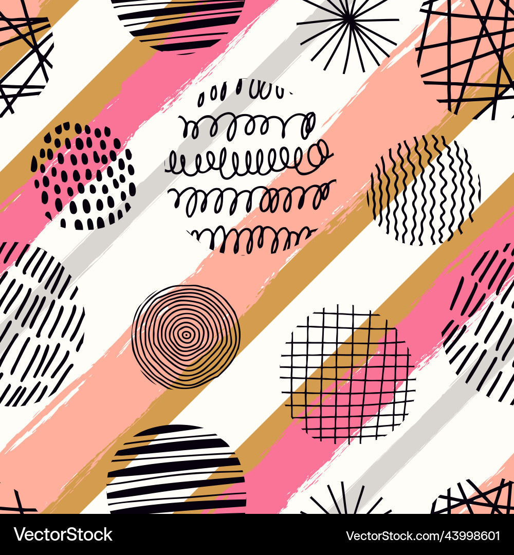 Seamless pattern with round textured elements Seamless pattern with round textured elements vector image