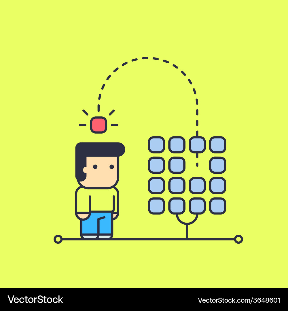 Solution to a complex system task Vector Image