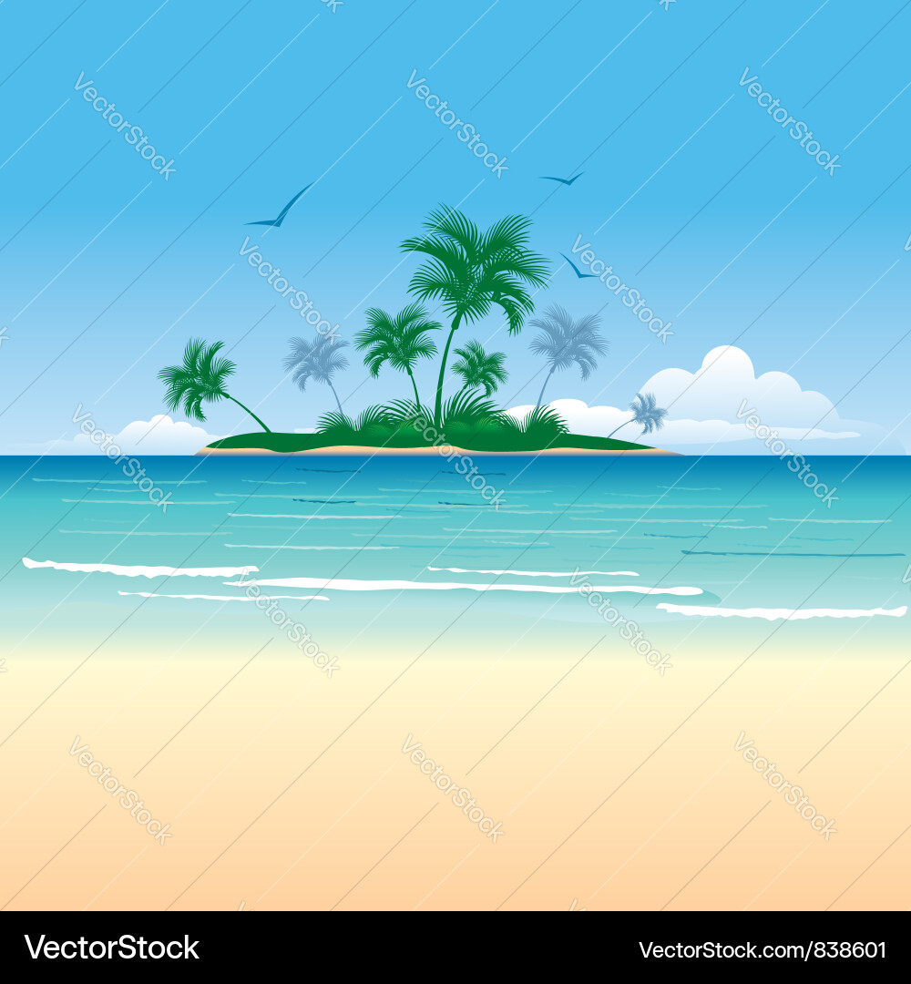 Tropical Palm Beach vector image