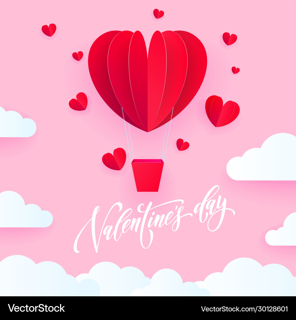 Valentine Herz Luftballon für Valentinstag Valentine Herz Luftballon für Valentinstag vektorbild