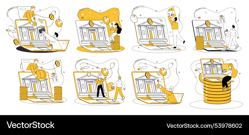 Efficient online banking with digital transactions Efficient online banking with digital transactions vector image