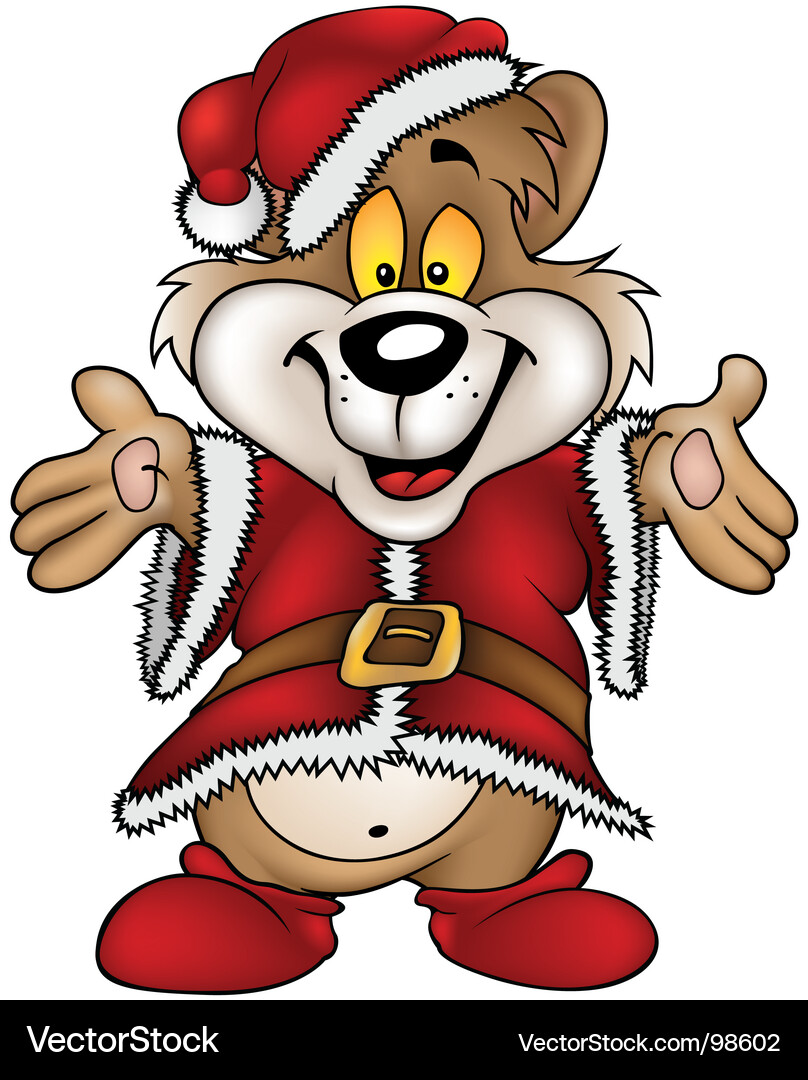 Fröhlicher Weihnachtsbär Vektorbild