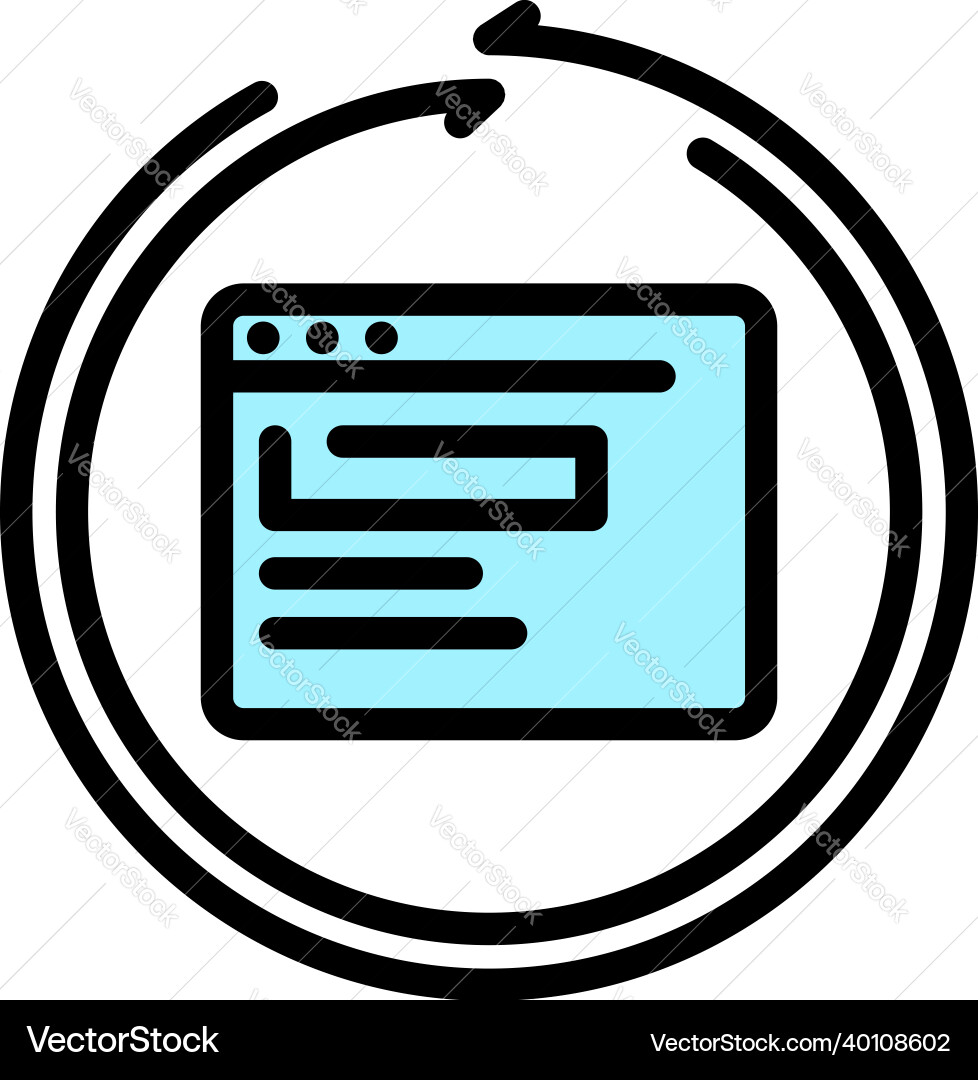 Loading browser icon color outline Loading browser icon color outline vector image