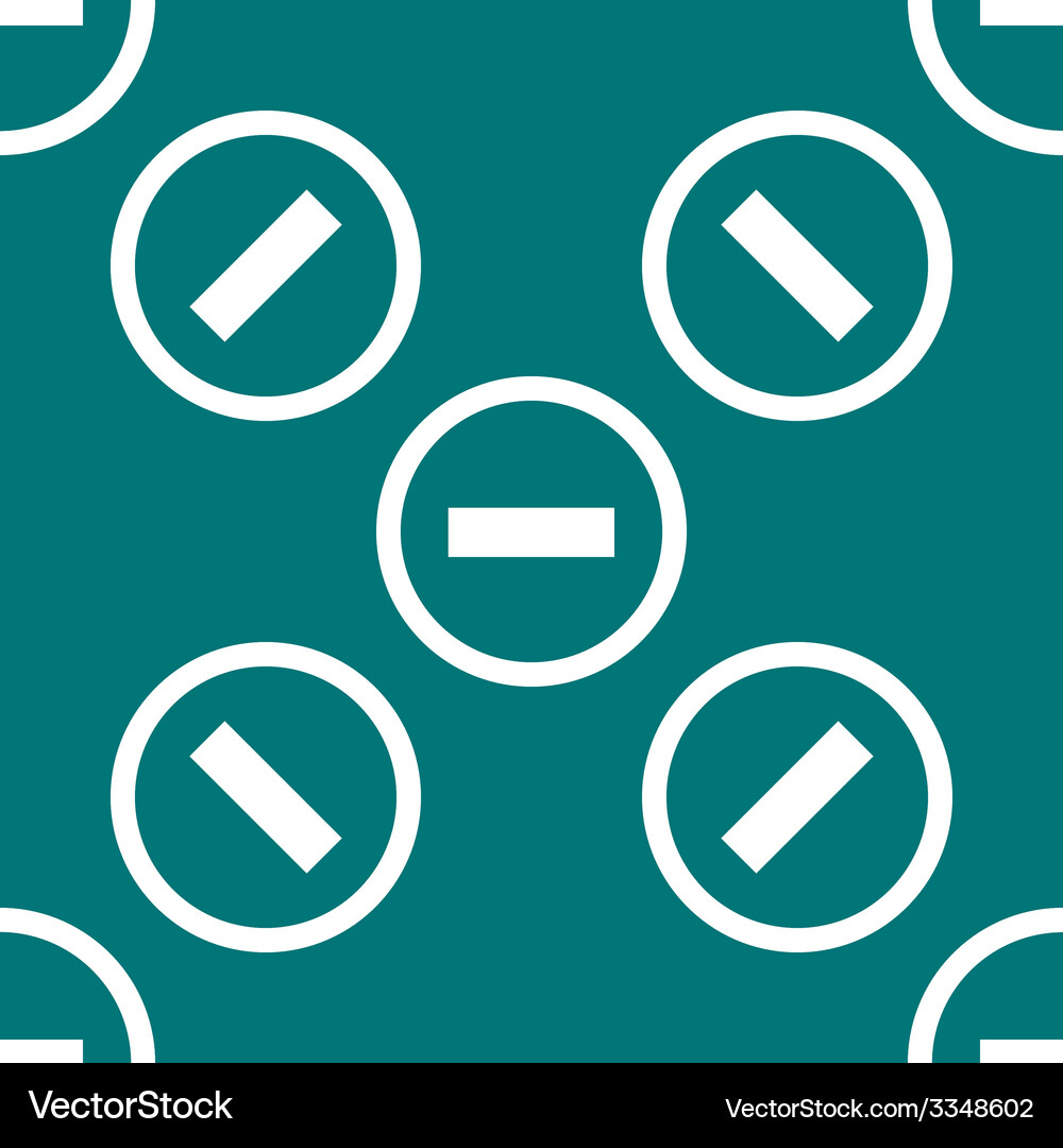 Minus web icon flat design seamless pattern Vector Image