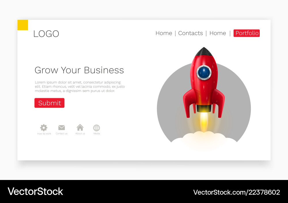 Space rocket launch startup creative idea vector image