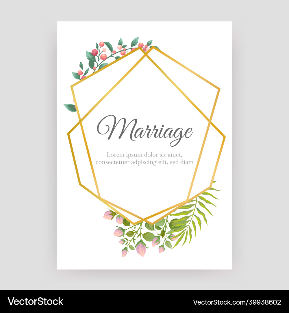 Wedding floral poster marriage celebration Wedding floral poster marriage celebration vector image