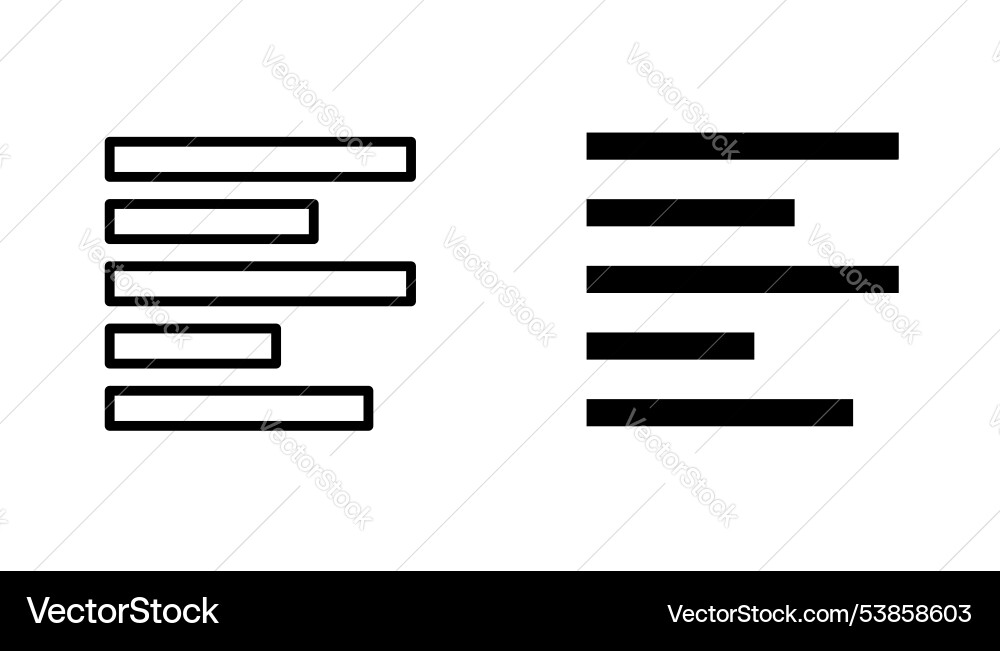 Align left icon set vector image