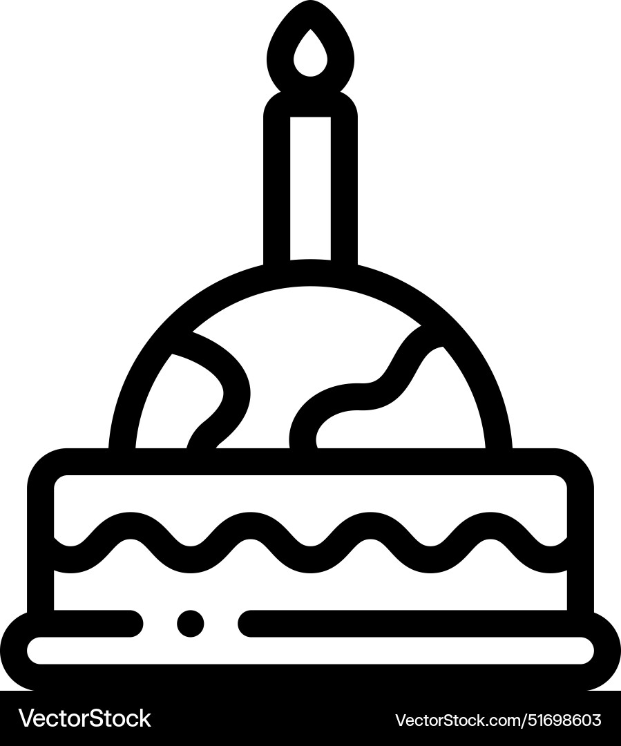 Cake icon thin linear style design isolated Cake icon thin linear style design isolated Vector Image