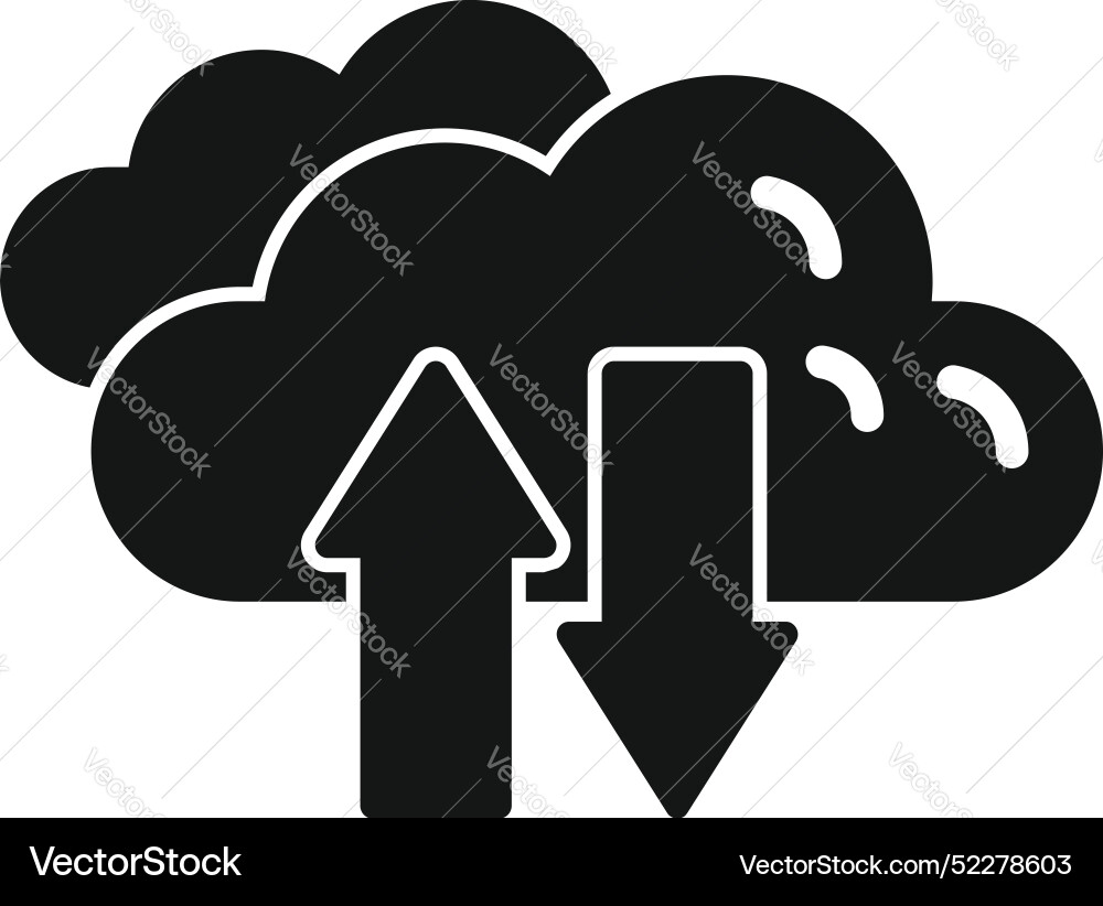 Cloud computing data storage showing downloading Cloud computing data storage showing downloading vector image
