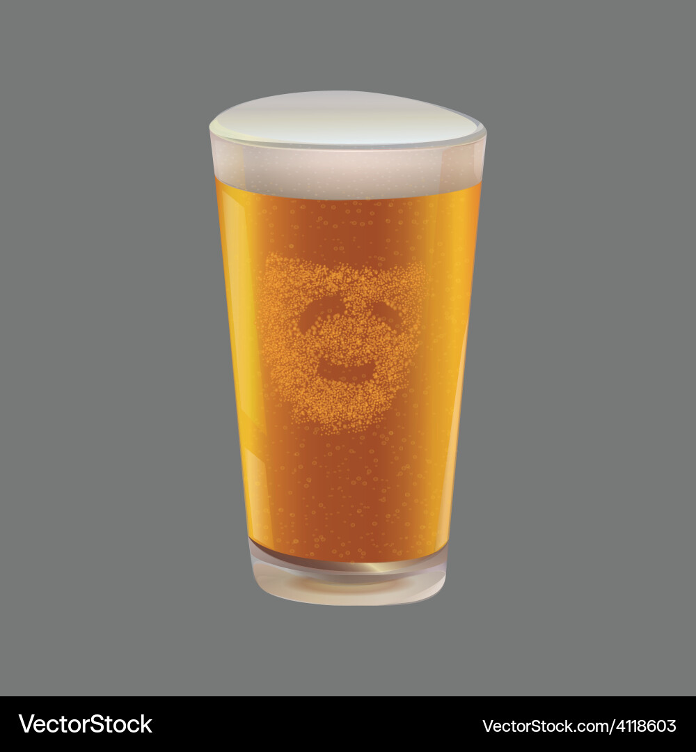 Cold Beer in Glass Vector Image