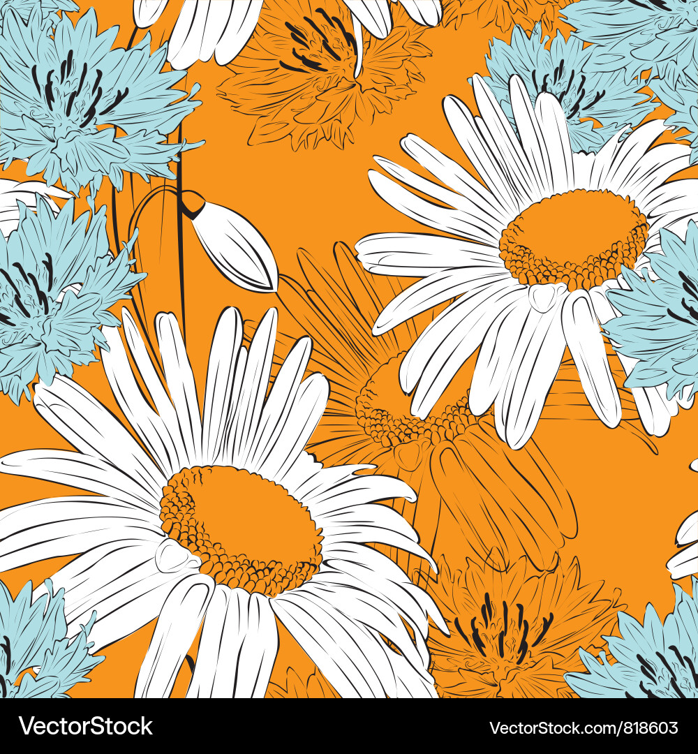 Floral Spring Seamless Background vector image