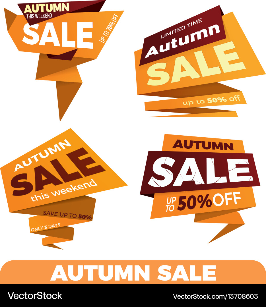 Herbst-Verkauf Etikett Preis-Tag Banner Badge Herbst-Verkauf Etikett Preis-Tag Banner Badge vektorbild