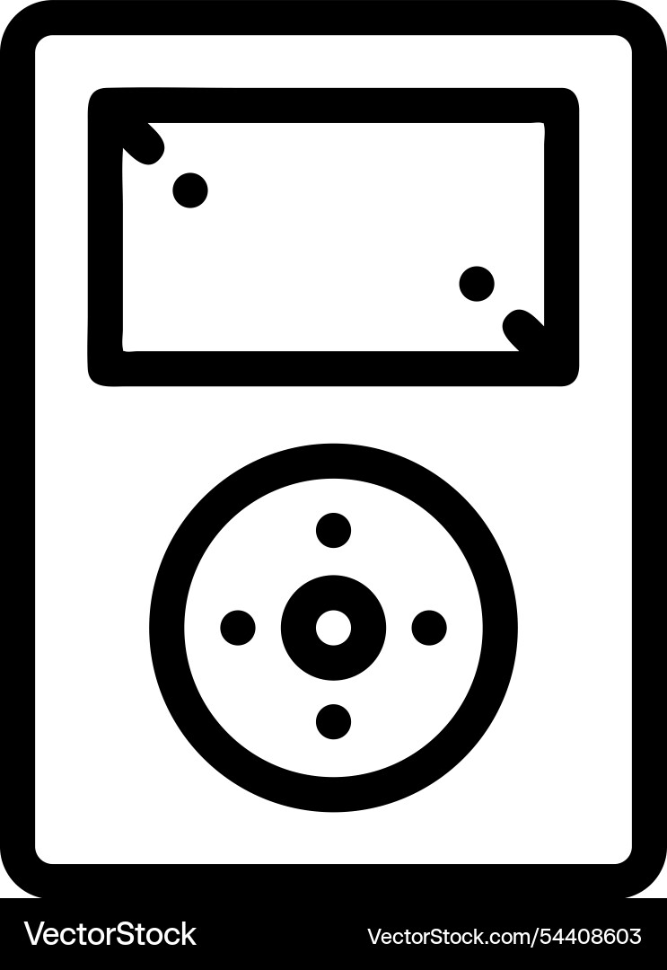 Ipod icon thin linear style design isolated Ipod icon thin linear style design isolated vector image
