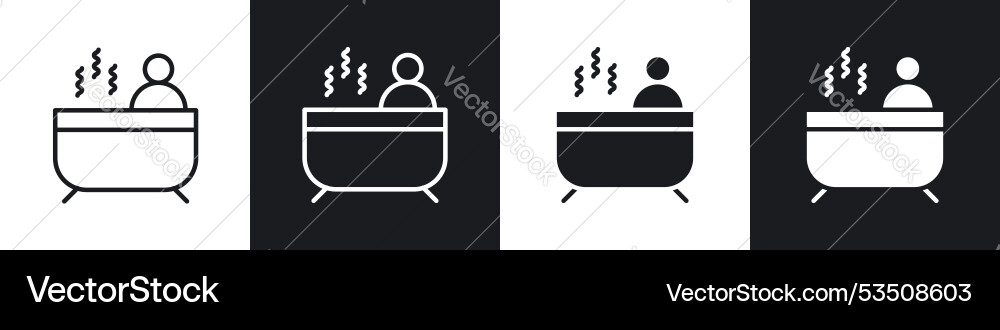 Jacuzziline in thin line black color flat simple vector image