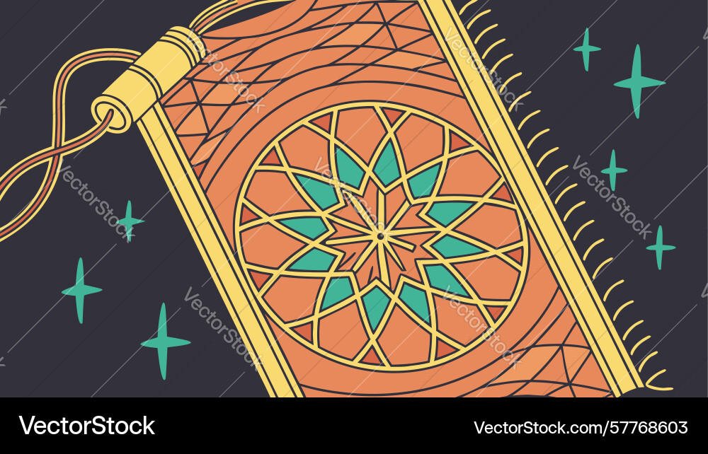 Mystical magic carpet with abstract pattern art Vector Image